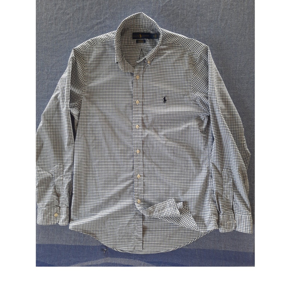 Polo Ralph Lauren Men Medium Classic Fit Performance Check Button Down Shirt‎